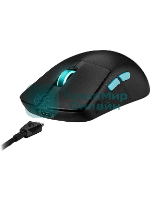 Мышь беспроводная/проводная ASUS ROG Harpe Ace Aim Lab Edition черный, 36000 dpi, радиоканал, Bluetooth, USB, кнопки - 5