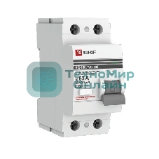 Выключатель дифференциального тока (УЗО) 2п 63А 30мА тип AC ВД-100 PROxima (электромех.) EKF elcb-2-63-30-em-pro