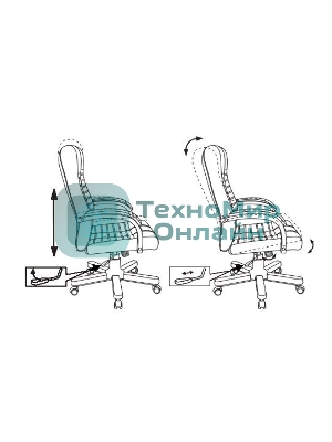 Кресло Бюрократ KB-10WALNUT/B/LEATH черный, кожа