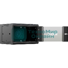 Шкаф коммутационный NTSS NTSS-W9U6045GS-BL настенный 9U 570x450мм пер.дв.стекл 60кг черный 350мм 20.1кг 220град. 370мм IP20 сталь