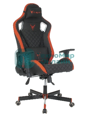 Кресло Knight OUTRIDER черный/красный, экокожа, 120 кг, механизм качания