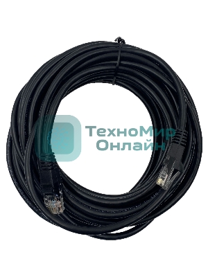 Патч-корд Buro UTP 4 пары cat.5e CCA molded 10м черный RJ-45 (m)-RJ-45 (m)