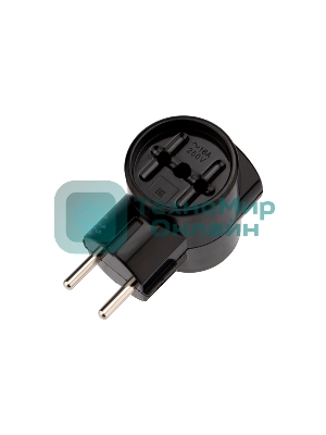 Тройник электрический Rexant РЕТРО 10 А без заземления черный (карболит)