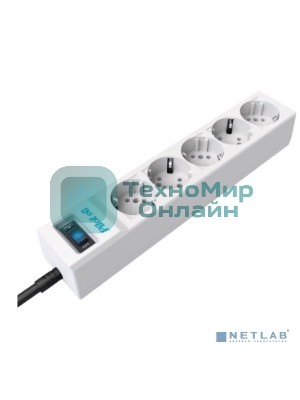 Сетевой фильтр ZIS PILOT Surge protector Pilot SG5 5 outlets (GP), 10A/2.2kVt, automatic circuit-breaker, 10 m