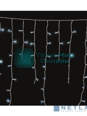 Гирлянда Neon-night Айсикл (бахрома) светодиодный, 1,8 х 0,5 м, белый провод, 230 В, диоды синие, 48 LED