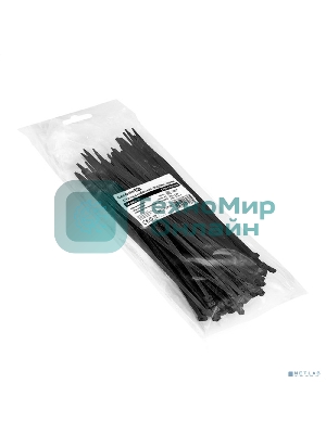 Стяжка (хомут) нейлоновая ExeGate CV66-150x3.6B (нейлон 6.6, 150x3.6 мм, неоткрывающаяся, halogen free, -40°C - +85°C, черная, 100 шт)