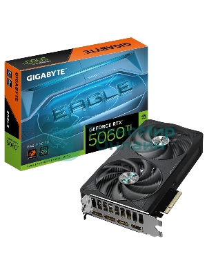 Видеокарта Gigabyte GeForce RTX 5060 Ti Eagle OC, NVIDIA RTX 5060 Ti, 8 ГБ GDDR7, 128 бит, PCI-e 5.0, 1xHDMI, 3xDP, 2617 МГц