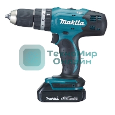 Дрель-шуруповерт Makita DHP453SYE, 18 В, 1.5 Ач, 42 Нм, щеточный