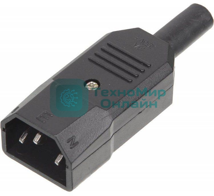 Вилка Lanmaster LAN-IEC-320-C14/90 угловая