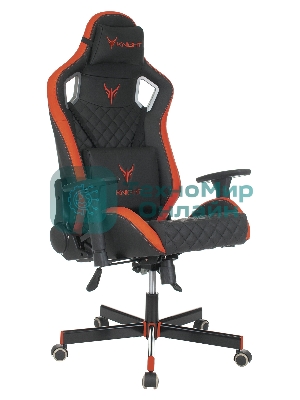 Кресло Knight OUTRIDER черный/красный, экокожа, 120 кг, механизм качания