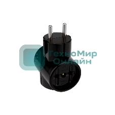 Тройник электрический Rexant РЕТРО 10 А без заземления черный (карболит)