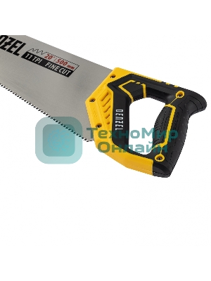 Ножовка по дереву Denzel 500 мм, 11 TPI, зуб 3D, двухкомпонентная рукоятка