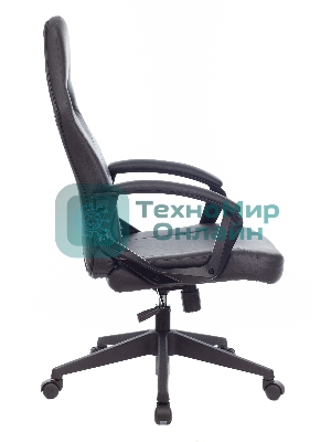 Кресло Zombie DRIVER черный, экокожа, 120 кг, механизм качания