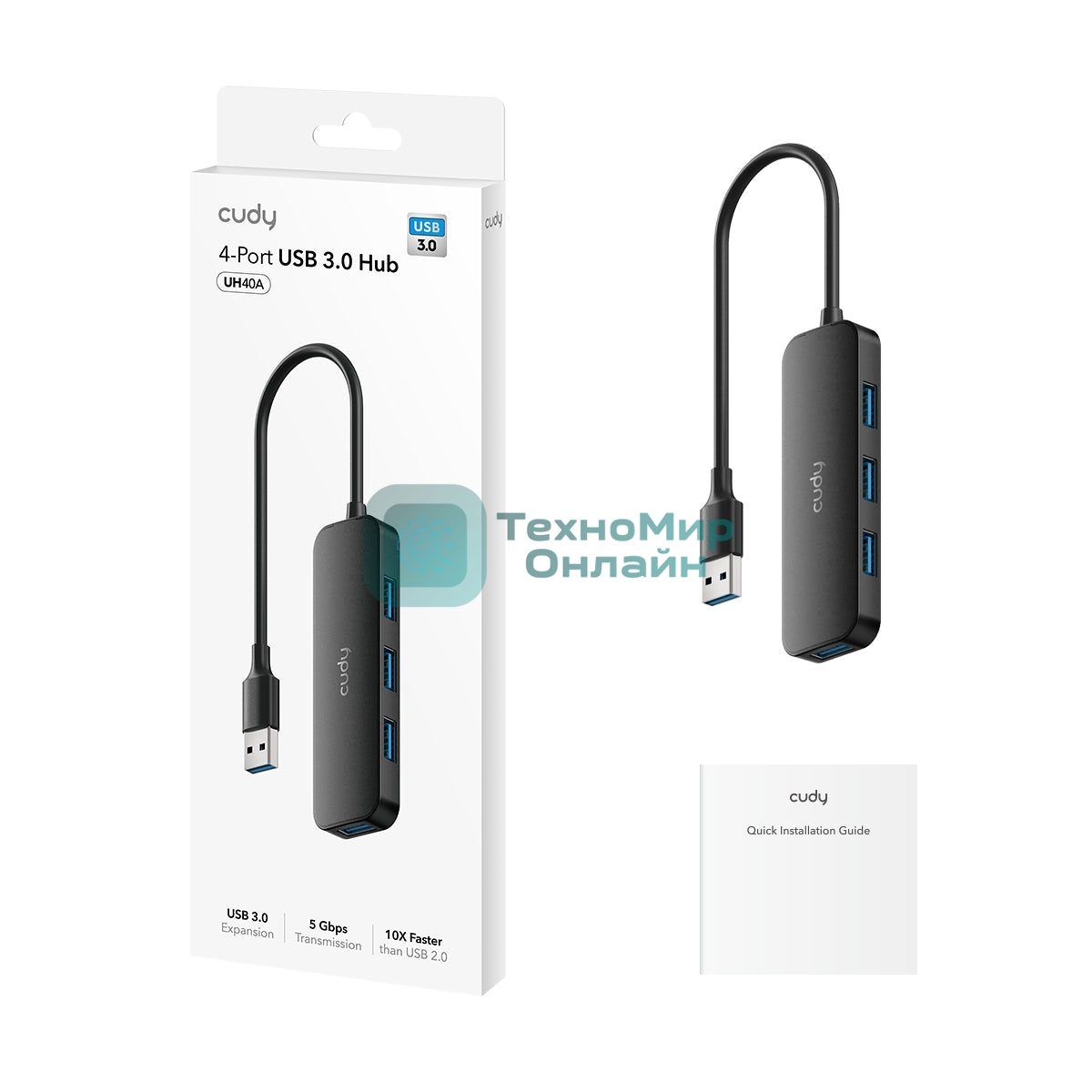 USB-концентратор CUDY 4-Port USB-A 3.0 Hub