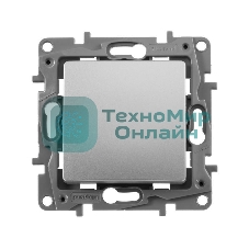 Переключатель одноклавишный, автоматические клеммы, Etika, 10AX, 250 В~, алюминий