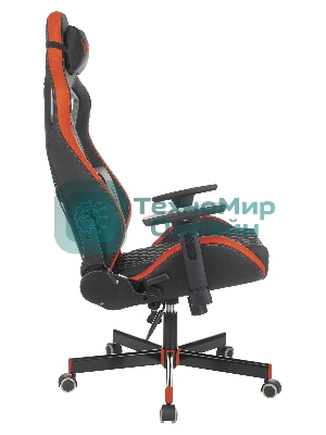 Кресло Knight OUTRIDER черный/красный, экокожа, 120 кг, механизм качания