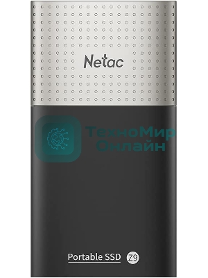 Внешний SSD Netac Z9, 128 Gb, USB 3.2 Gen 2 Type-C, R/W 550/480, черный