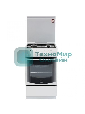 Плита комбинированная De Luxe 5040.21ГЭ (КР) ЧР белый, конфорок 4 шт, духовка 43 л, 50 см x 85 см x 50 см