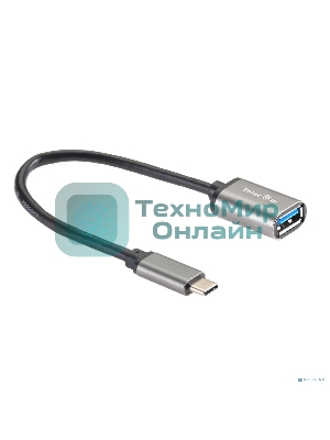 Кабель-адаптер Type-Cm --> USB 3.0 Af, OTG, 1,5A, 5,0Gbps, Alum grey 0,2m Telecom (TC409M)