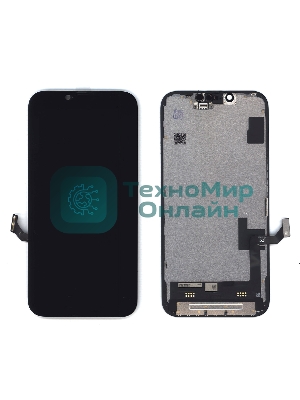 Дисплей Amperin для Apple iPhone 14 в сборе с тачскрином (Soft Oled), черный