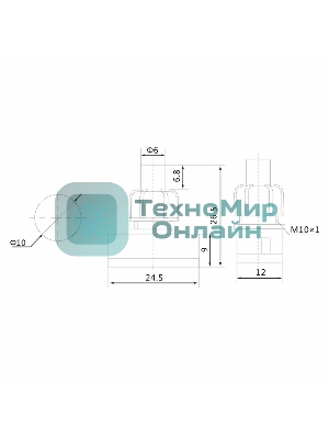 Выключатель-кнопка Rexant 250V 1А (2с) ON-OFF черный (для настольной лампы)