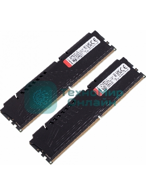 Оперативная память Kingston Fury Beast, DDR5, 32GB (2x16GB), 5200MHz, CL40, DIMM, радиатор, черный