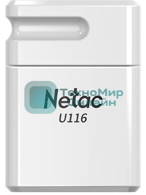 Флешка USB Netac U116 (NT03U116N-004G-20WH), 4Gb, USB 2.0, R/W 70/30, белый