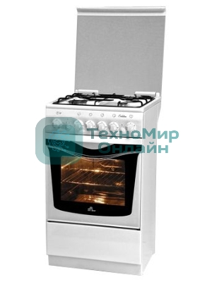 Плита комбинированная De Luxe 5040.20ГЭ (КР) ЧР белый, конфорок 4 шт, духовка 43 л, электроподжиг, 50 см x 85 см x 50 см