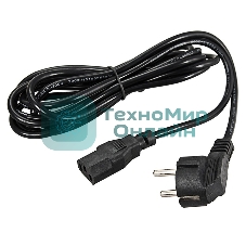 Шнур сетевой Rexant евровилка угловая - евроразъем С13, кабель 3x0,75 мм², длина 1,8 метра (PE пакет)