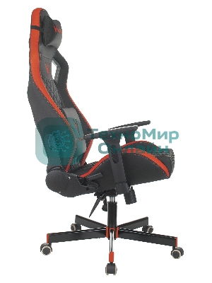 Кресло Knight OUTRIDER черный/красный, экокожа, 120 кг, механизм качания