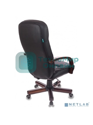 Кресло Бюрократ T-9908/WALNUT черный, кожа