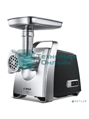 Мясорубка электрическая Bosch MFW68640 черный, 2200 Вт, 4.3 кг/мин, реверс, металлический лоток, насадки - 8