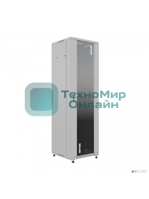 Шкаф серверный NTSS Премиум (NTSS-R42U6060GS) напольный 42U 600x600 мм пер. дв. стекл. металл 900 кг серый IP20 сталь
