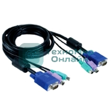 Набор кабелей D-LINK DKVM-CB3 для DKVM - 2хPS/2,1xVGA, 3м