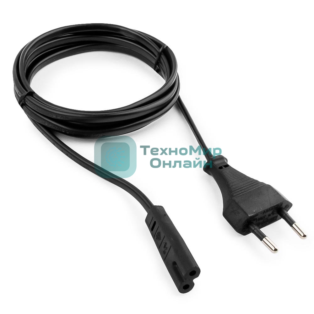 Кабель питания для ноутбуков, аудио/видео техники Cablexpert/Gembird PC-184/2-1.8М, 1.8м, 2-pin, черный, пакет
