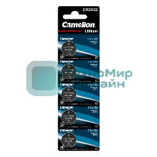 Элемент питания литиевый Camelion CR CR2032 BL-5 (блист.5шт)