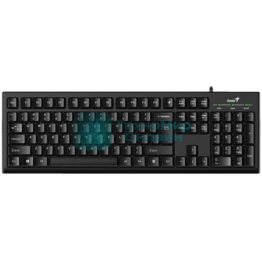 Клавиатура проводная Wired multimedia keyboard Genius SmartKB-100, USB, 104 buttons + SmartGenius button, 12 programable keys, App support, classic form, cable 1.5 m., black color