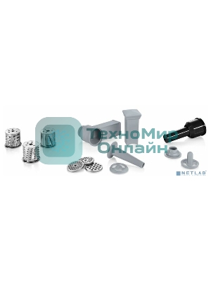 Мясорубка электрическая Bosch MFW68640 черный, 2200 Вт, 4.3 кг/мин, реверс, металлический лоток, насадки - 8