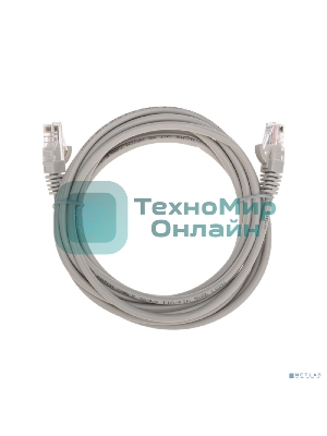 Патч-корд U/UTP Rexant cat.5e, RJ45-RJ45, 26AWG, ZH нг(А)-HF, серый, 3 м