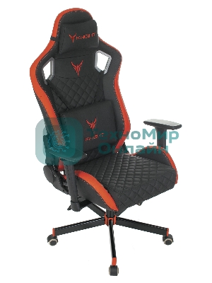 Кресло Knight OUTRIDER черный/красный, экокожа, 120 кг, механизм качания