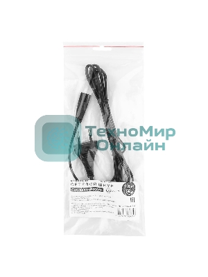 Кабель питания для ноутбуков, аудио/видео техники Cablexpert/Gembird PC-184/2-1.8М, 1.8м, 2-pin, черный, пакет