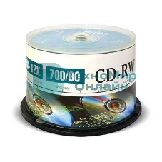 Диск CD-RW Mirex 700 Mb, 12х, Cake Box (50), (50/300)