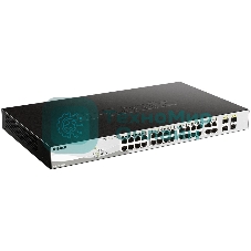 Коммутатор D-Link DGS-1210-28P/FL1A, L2 Managed Switch with 24 10/100/1000Base-T ports and 4 100/1000Base-T/SFP combo-ports (24 PoE ports 802.3af/802.3at (30 W), PoE Budget 193 W).8K Mac address, 802.3x Flow Co