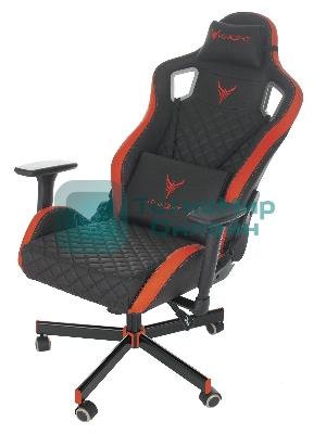 Кресло Knight OUTRIDER черный/красный, экокожа, 120 кг, механизм качания