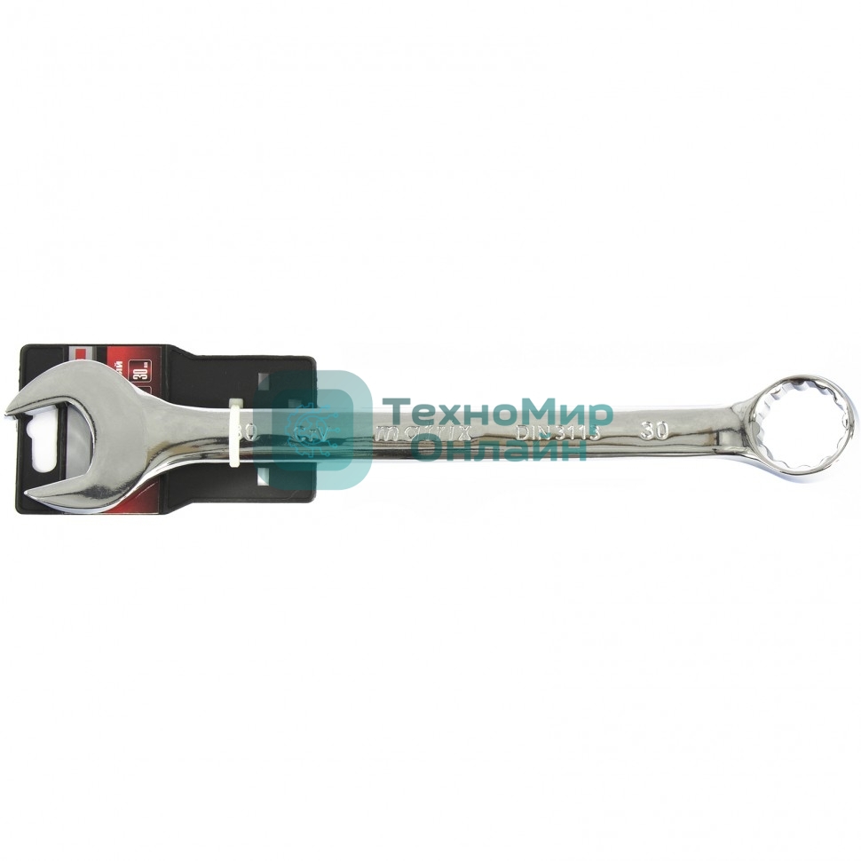 Ключ комбинированный Matrix, 30 мм, CrV, полированный хром