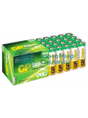 Алкалиновые батарейки GP Super Alkaline G-Tech 24А ААA - 40 шт. в пленке