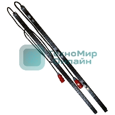 Вертикальный блок розеток, 3-фазный, 6xC19 + 24xC13, автомат и A/V-метр, 380V, 32A, шнур 2 м, IEC309