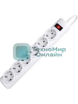 Сетевой фильтр Defender DFS 151 1,8 м, белый, 6 розеток