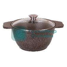 Кастрюля Kukmara 3 л со стеклянной крышкой АП (кофейный мрамор) КМК32а