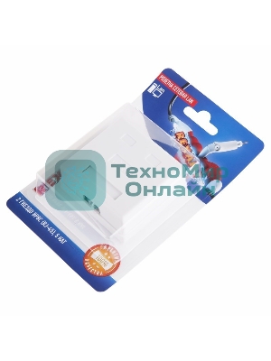 Розетка Rexant сетевая LAN, на стену, (2 гнездо 8Р8С (Rj-45), 5e кат)